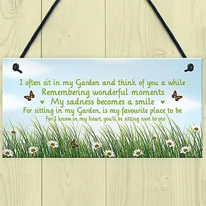 Garden Memorial Sign Hanging Outdoor Sign Wall Door Plaque Summerhouse Sign