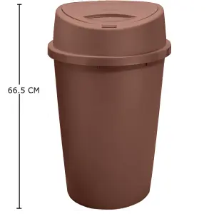 45L Touch Top Kitchen Bin Plastic Kitchen Household Rubbish Recycling Waste Bin Dustbin, Rose Gold Kitchen Bin