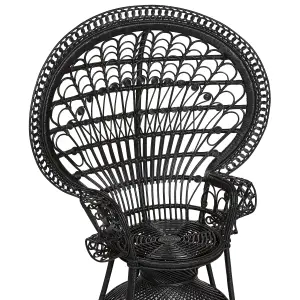 Peacock Chair EMMANUELLE Rattan Black