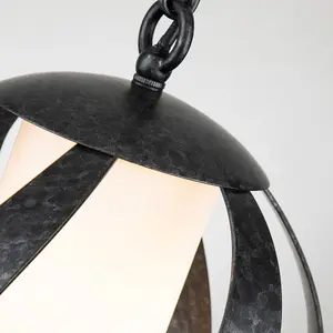 Luminosa Quoizel Blacksmith Spherical Pendant Ceiling Light Old Black, IP44