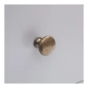 Rocca 3 Drawer Bedside Table Brass Knob