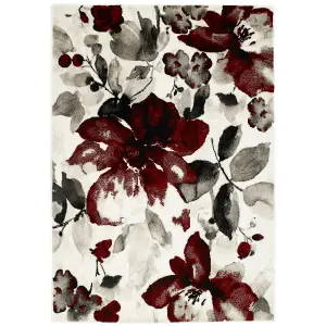 Origins Watercolour Floral Red Rug 80 X 150