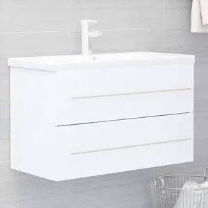 Berkfield Sink Cabinet White 80x38.5x48 cm Engineered Wood