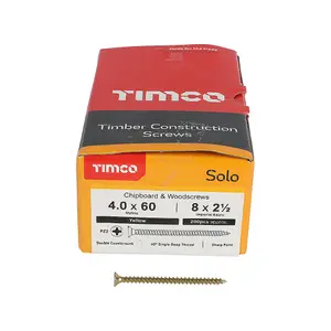 TIMCO Solo Countersunk Gold Woodscrews - 4.0 x 60 (200pcs)