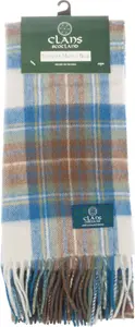 Lambswool Scottish Tartan Clan Scarf Stewart Muted Blue One Size