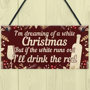 Red Ocean Funny Sign Hanging Plaque Christmas Decoration Xmas Friendship Wine Gift