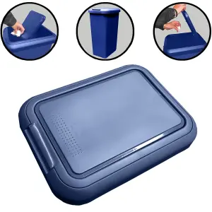 Kitchen Bin Touch and Lift Rectangle Swing Bin as a Kitchen Waste Rubbish Recycle Bin 45L - Navy Blue