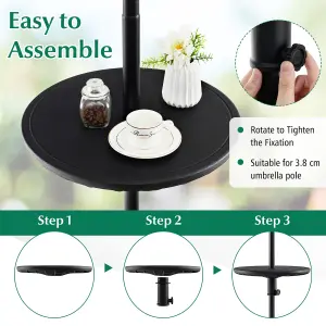 Costway Patio Umbrella Table Adjustable Umbrella Table Tray w/38mm Umbrella Hole