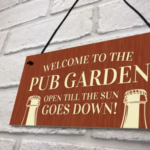 Red Ocean Novelty Pub Garden Sign For Home Bar Garden Decor Gift Hanging Signs