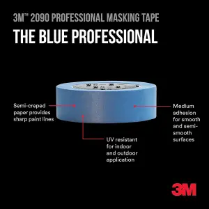 3M Professional Masking Tape, 36mm x 50m,  3 PACK