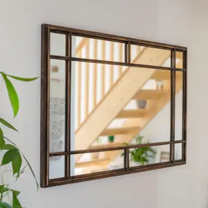 La Hacienda Aston & Wold Milano Gold effect Rectangular Framed Garden mirror 1000mm x 650mm