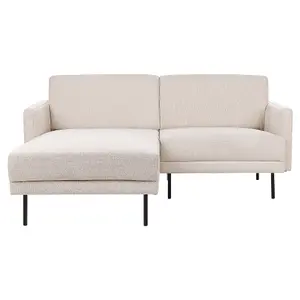 Right-Hand Corner Sofa BREDA Light Beige Fabric 2 Seater Right Hand