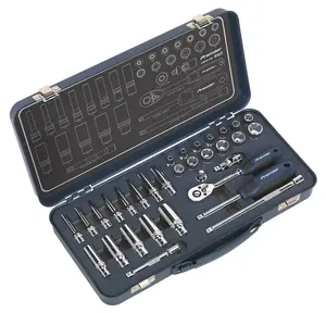 Sealey Socket Set 32 Pieces 1/4" Square Drive Lock-On 6 Point Metric AK27480