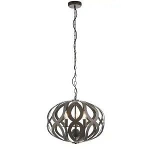 Luminosa Sirolo 3 Light Ceiling Pendant Antique Bronze Paint, E14