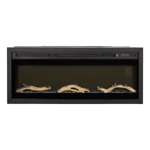 Focal Point Sasanoa 1.5kW Matt Black Electric Fire (H)455mm (W)1040mm (D)152mm