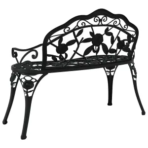 Berkfield Garden Bench 100 cm Cast Aluminium Black