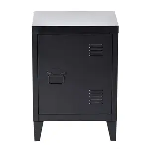 Mira Bedside Table Black White