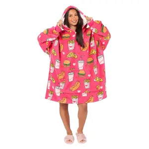 Oversized Hoodie Blanket Sherpa Fleece Fast Food Lounge Snuggle Adult Sweatshirt