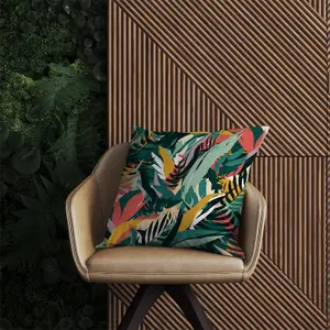 Coloured Tropical Leaves Outdoor Cushion 45cm x 45cm