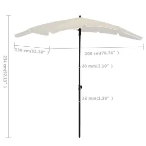 Berkfield Garden Parasol with Pole 200x130 cm Sand