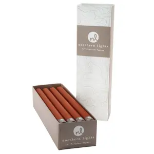 Northern Lights 12" Taper Candle Pack of 12 - Terracotta