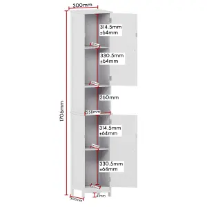 Bath Vida Liano White 2 Door Tall Bathroom Cabinet