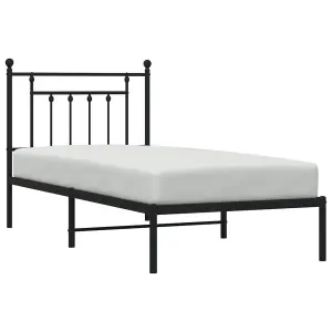 Berkfield Metal Bed Frame with Headboard Black 80x200 cm