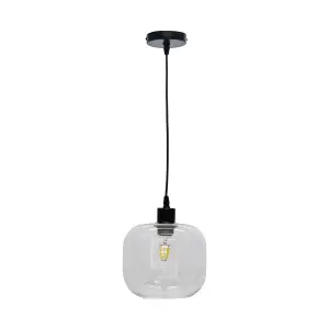 First Choice Lighting Bletch Clear Glass Easy Fit Pendant Shade