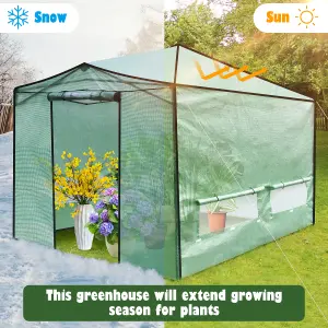 Costway 3.6 x 2.4 m Folding Pop-up Greenhouse Walk-in Gardening Greenhouse