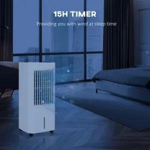 Portable Air Cooler with Humidifier, Remote, Timer, Oscillation, Ice Packs