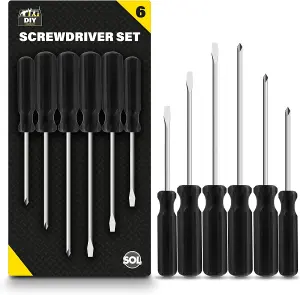 6pk Phillips Screwdriver Set - 3.4mm, 4.5mm Non-Slip Grip Screwdrivers - Electrical Screwdriver Sets - Electricians Screwdriver