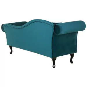 Left Hand Chaise Lounge Velvet Teal LATTES