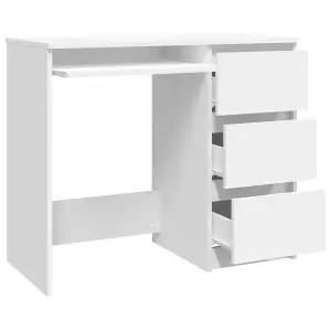 Berkfield Desk White 90x45x76 cm Engineered Wood