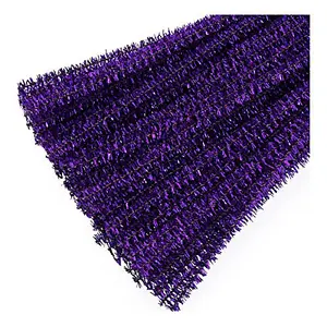 GLITTER CHENNILE - Glitter Chenilles: 6mm x 30cm: Purple: Pack of 100 - Trimits