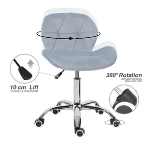 Erltrud Desk Chair Grey / Velvet