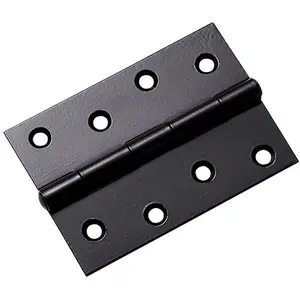 Pair 75mm x 50mm Fixed Pin Door Hinge - Powder Coated Black Interior