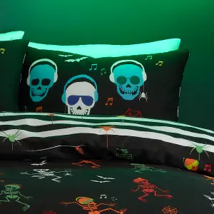 Dancing Skeletons Glow in the Dark Duvet Cover Set