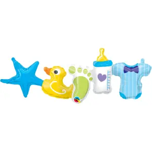 Qualatex Baby Boy Balloon Garland Blue/Green (One Size)