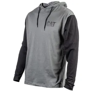 Caterpillar - Hooded Long Sleeve Tee - Grey - Tee Shirt - XXL