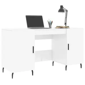 Berkfield Desk High Gloss White 140x50x75 cm Engineered Wood