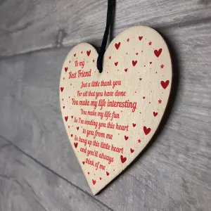 Red Ocean Best Friend Gifts Handmade Wooden Heart Gift For Friend Novelty Friendship Gifts For Birthday