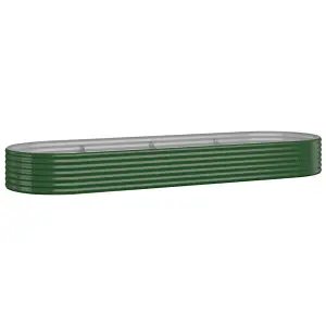 Berkfield Garden Planter Powder-coated Steel 322x100x36 cm Green