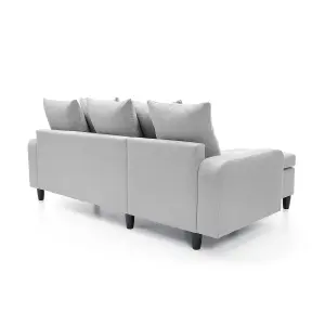 Napoli Reversible Corner Sofa in Light Grey