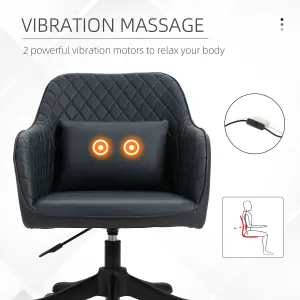 Vinsetto Office Chair with Rechargeable Vibration Massage Lumbar Pillow, Wheels