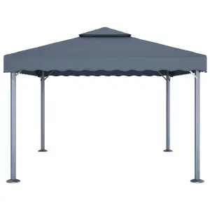 Berkfield Gazebo with LED String Lights 400x300 cm Anthracite Aluminium