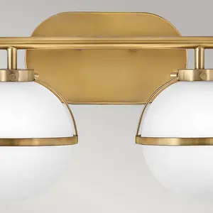 Luminosa Hinkley Hollis Bathroom Wall Lamp Heritage Brass, IP44