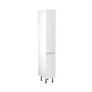 Kitchen Kit Larder Tall Unit 300mm w/ J-Pull Cabinet Door - Super Gloss White