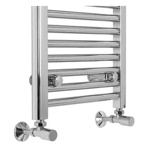 Rinse 700x400mm Chrome Bathroom Heated Towel Rail Radiator Straight Ladder Style Towel Warmer