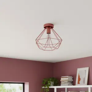 GoodHome Hexagon Gloss Metal Copper effect Ceiling light