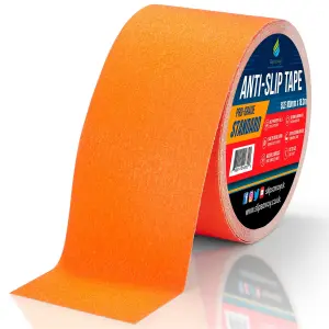 Non Slip Tape Roll Pro Standard Grade -Indoor/Outdoor Use by Slips Away - Orange 100mm x 18m